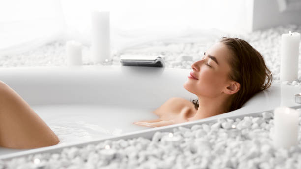 istock Wellness And Relax Concept. Woman Resting In Bath 1161354349