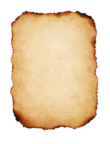 Vintage Burnt Paper Vintage paper with burnt edges, isolated on white background. burnt stock pictures, royalty-free photos & images