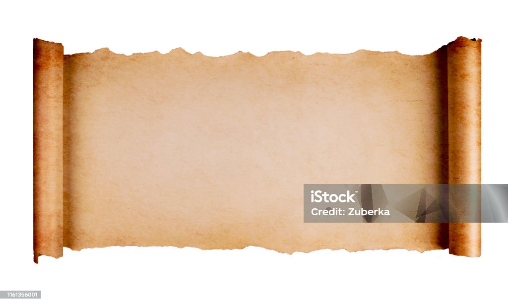 Blank Paper Scroll Isolated On A White Background Stock Photo - Download  Image Now - Paper Scroll, Parchment, Paper - iStock