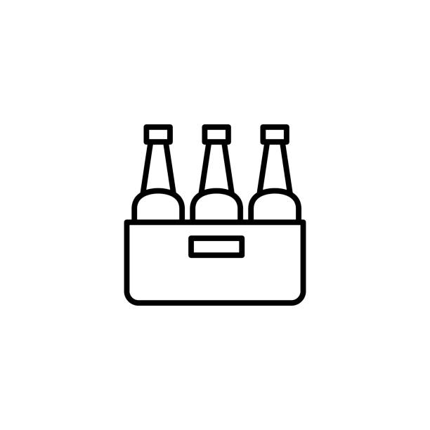 Simple beer line icon. Simple beer line icon. Stroke pictogram. Vector illustration isolated on a white background. Premium quality symbols. Vector sign for mobile app and web sites. kvass stock illustrations