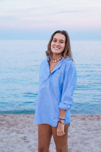 istock Pretty young girl at a Mediterranean beach 1161364041