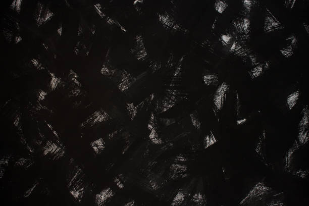 black board with white paint brush strokes texture, dark background. - 7070 imagens e fotografias de stock