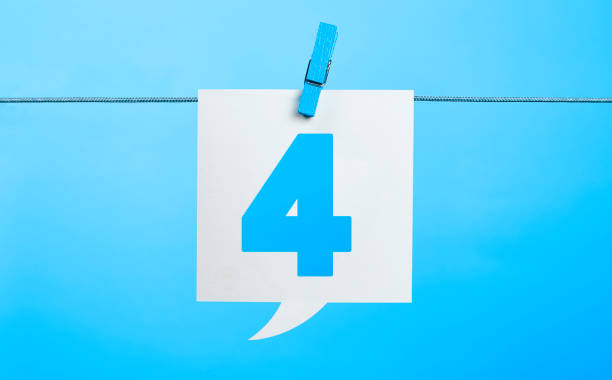 istock White Number 4 Chat Bubble Hanging On Blue Background 1161367074