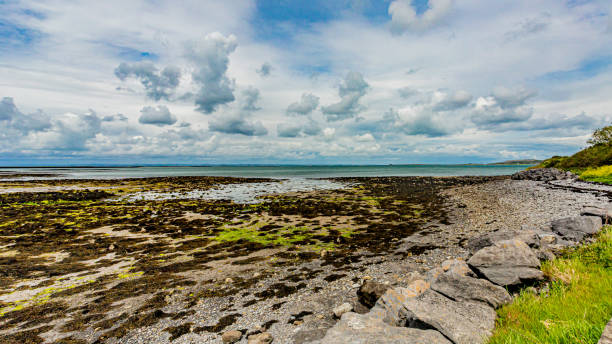 hermosa vista panorámica de la playa de ballyvaughan - county clare the burren ballyvaughan stone fotografías e imágenes de stock