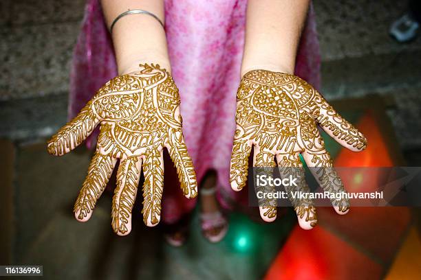 Indian Girl Showing Her Heena Tattoo On Hands Stock Photo - Download Image Now - Ceremony, Culture of India, Asia