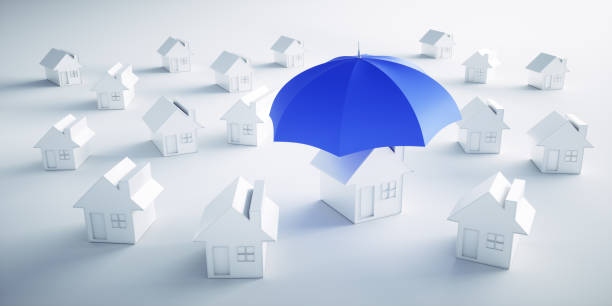 istock Toy House under a blue umbrella 1161371778