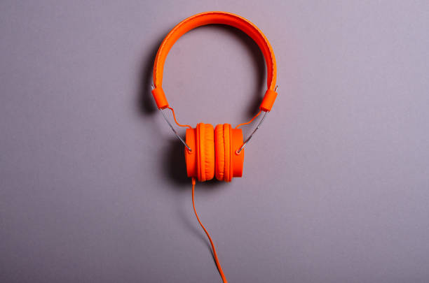 istock Orange headphones audio technology 1161374268