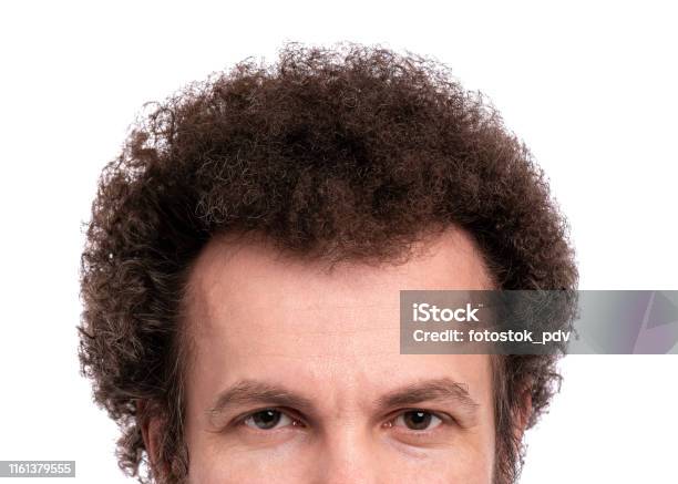 Curly Hair Of Male Head Stock Photo - Download Image Now - Permed Hair, Hair Curlers, Wavy Hair