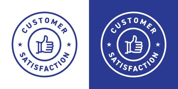 Vector illustration of Customer Satisfaction Badge Design