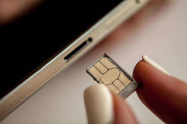istock SIM card replacement in the phone 1161382248