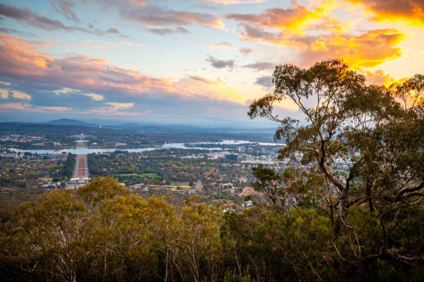 istock Sunset view from Mount Ainslie Lookout, Australia 1161382379