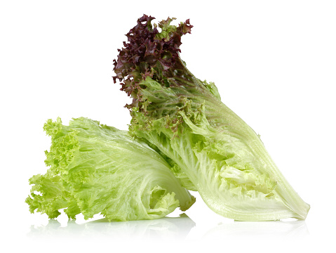 Fresh red lettuce isolated on white background