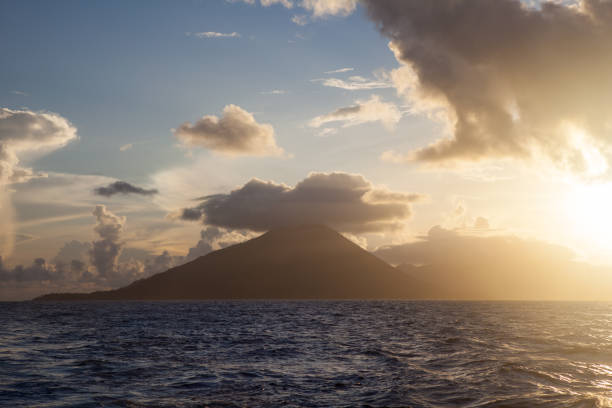 istock Morning Sunlight and Volcano in Indonesia 1161388092
