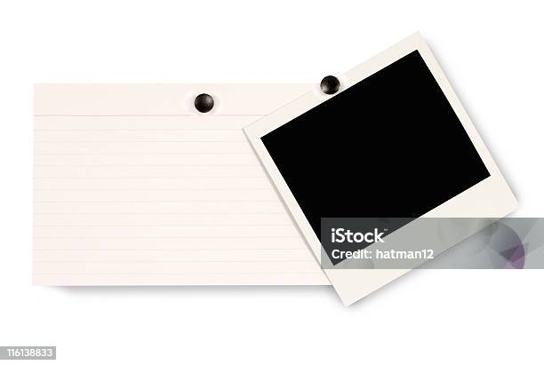 Imagen De Impresión Instantánea En Blanco Con Tarjeta De Índice De Tarjetas Foto de stock y más banco de imágenes de Blanco - Color