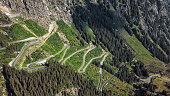 Aerial view of Silvretta-Bielerhohe High Alpine Road in Vorarlberg, Austria.