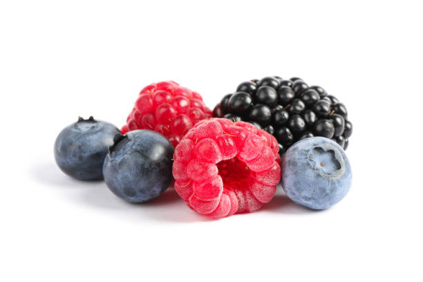 istock Group of sweet berries isolated on white background 1161390433