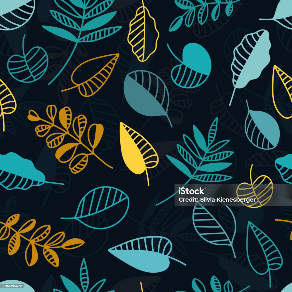 Vintage autumn leaves seamless pattern, fall themed background with abstract creative leaves and branches - great for seasonal fashion prints, fabrics, textiles, banners, wallpapers, wrapping paper Autumn stock vector