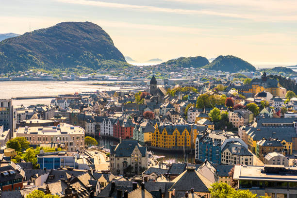 istock aerial view over Alesund 1161396921