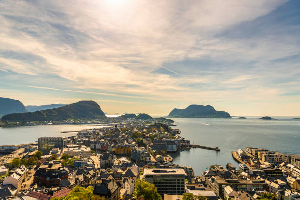 istock aerial view over Alesund 1161397642