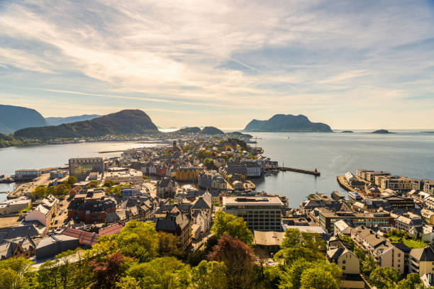 istock aerial view over Alesund 1161397644
