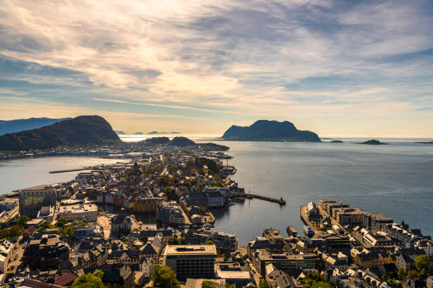 istock aerial view over Alesund 1161399530