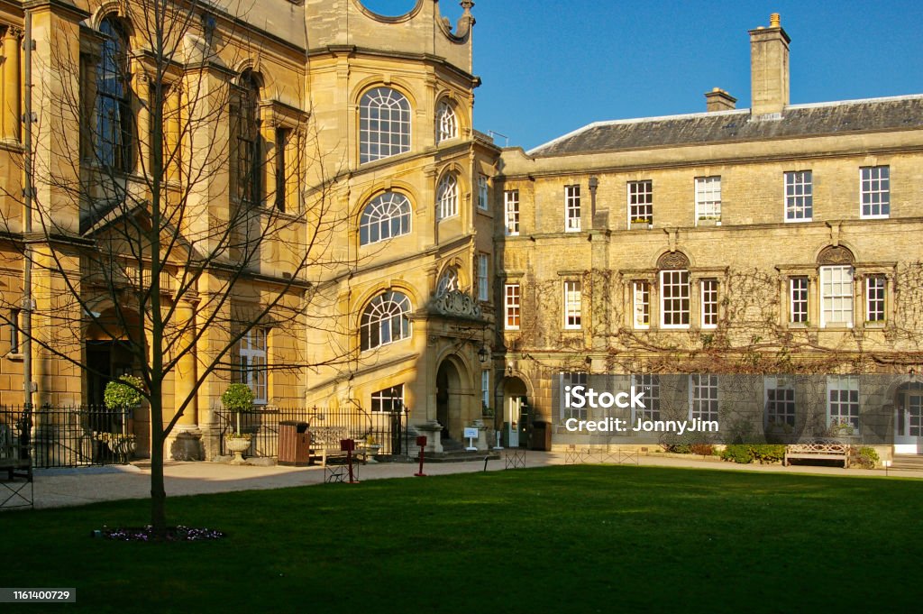 Oxford University Hertford College quad Typical Oxford college England Hertford College Stock Photo