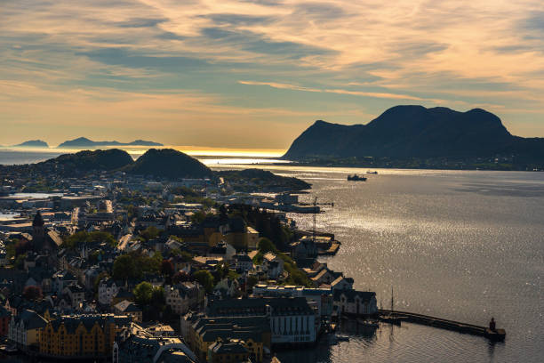 istock aerial view over Alesund 1161402630