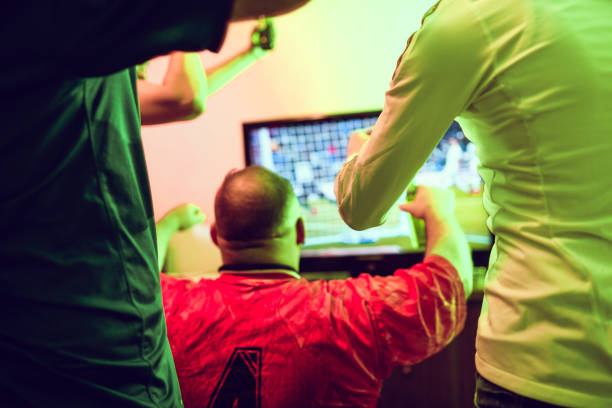 istock Soccer Hooligans Happy When Team Scores 1161404758
