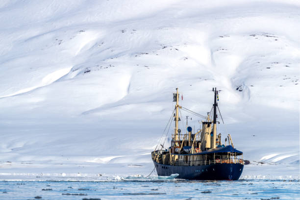 istock Icebreaker going through the fast ice of Svalbard 1161404789