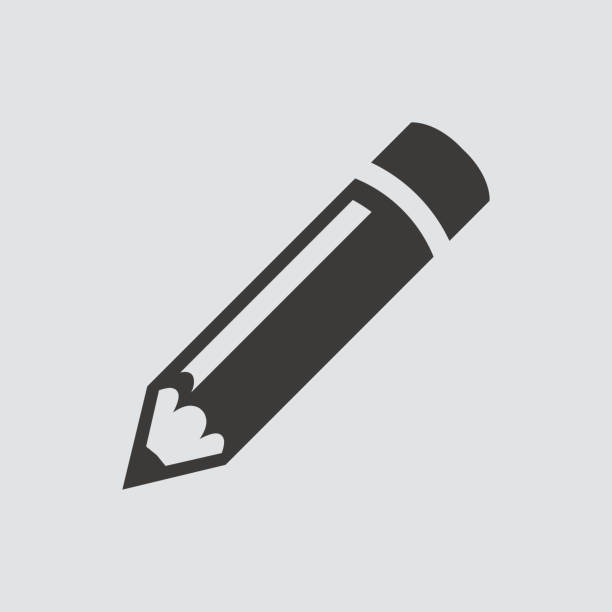illustrazioni stock, clip art, cartoni animati e icone di tendenza di icona matita isolata di stile piatto. - pencil