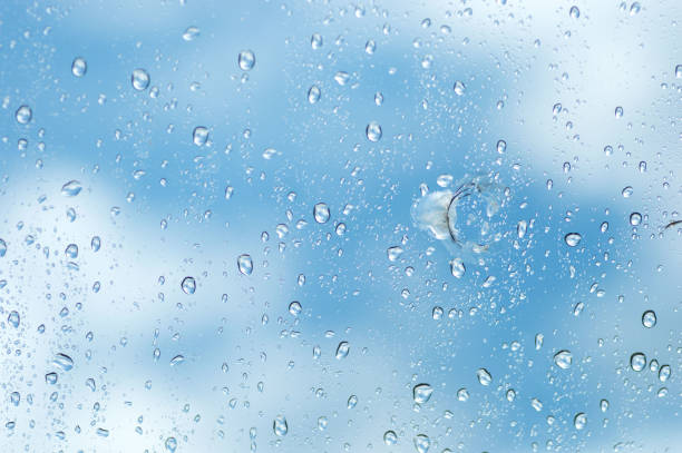 water drops on glass surface