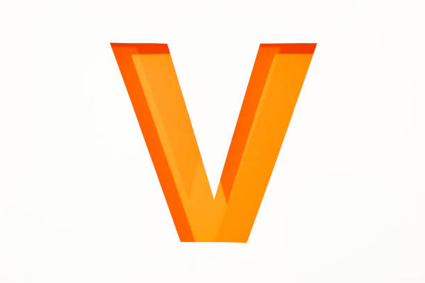 istock Color letter V on white background, space for text 1161406803