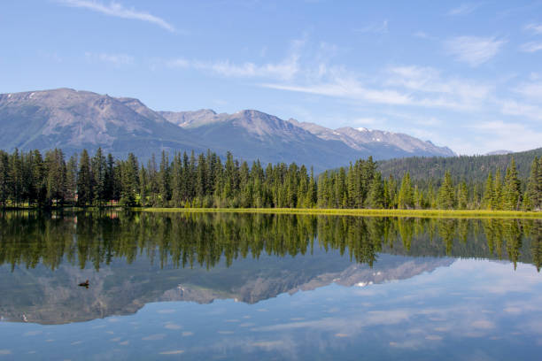 istock lake with snowy mountains on the peak 1161407786