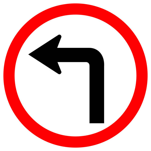 ilustrações de stock, clip art, desenhos animados e ícones de turn left traffic road sign isolate on white background,vector illustration eps.10 - turning right