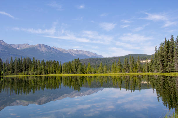 istock lake with snowy mountains on the peak 1161408080