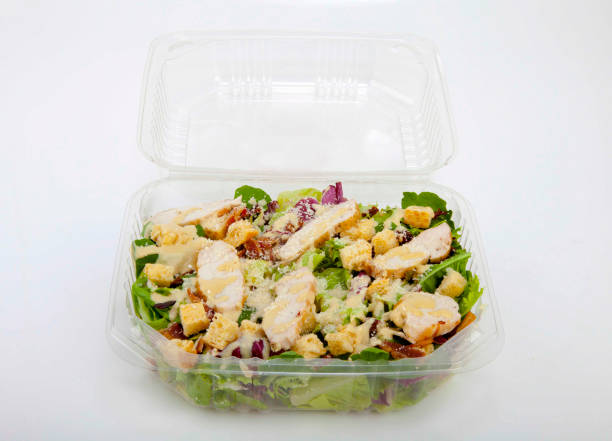 chicken salad container chicken salad container side salad stock pictures, royalty-free photos & images