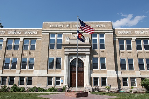 Colorado, USA. Routt County Courthouse in Steamboat Springs.