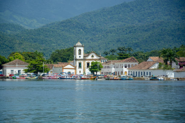 Photo of an old street, on a historic city in Brazil called Parati.