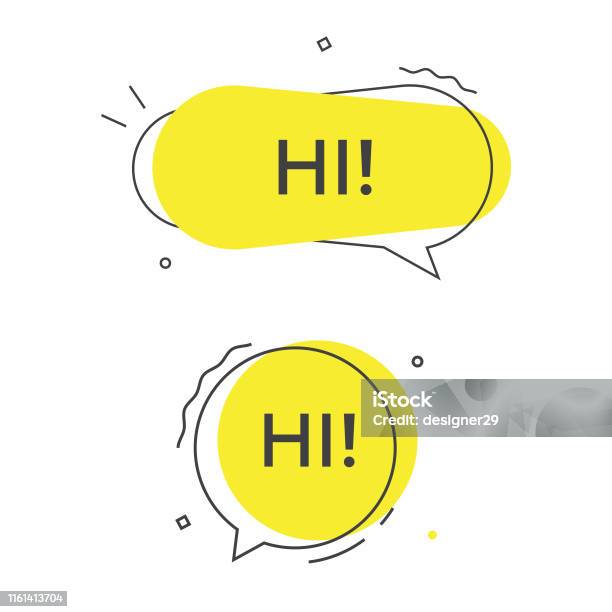 Hi Speech Bubble Vector Icon Stock Illustration - Download Image Now - Speech Bubble, Talking, Balloon