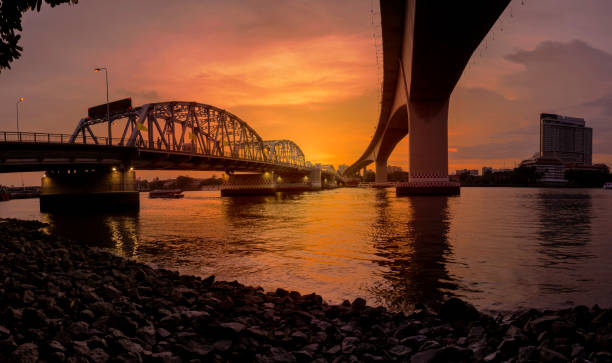 istock Krungthep - Rama III Bridge in sunset. 1161413803
