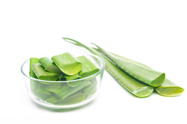 istock aloe vera leaf on white background, healthy eating concept 1161414299