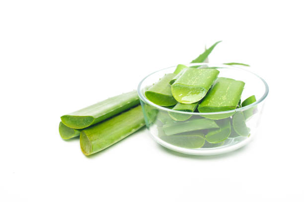 istock aloe vera leaf on white background, healthy eating concept 1161414305