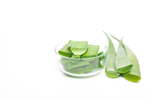 istock aloe vera leaf on white background, healthy eating concept 1161414310