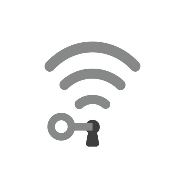 istock Vector icon concept of wireless wifi symbol and key into keyhole 1161415218