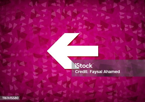 istock Back arrow icon pink background 1161415580