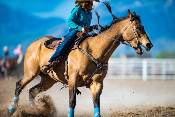 istock Cowgirl barrel racing rodeo 1161417868