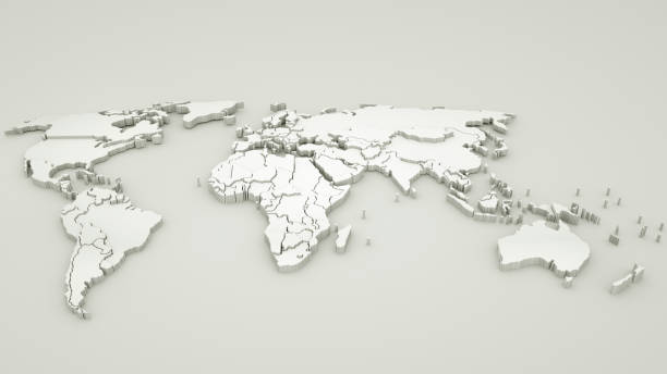 istock World map detailed design in white color. 3d illustration 1161421840