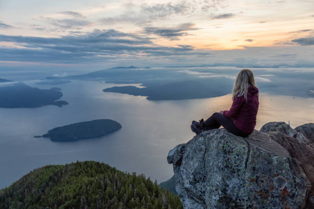 Adventurous Canadian Girl on a Mountain