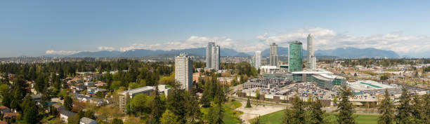 Surrey Central Panoramic view of Surrey Central Mall during a sunny day. Taken in Greater Vancouver, British Columbia, Canada. surrey british columbia stock pictures, royalty-free photos & images