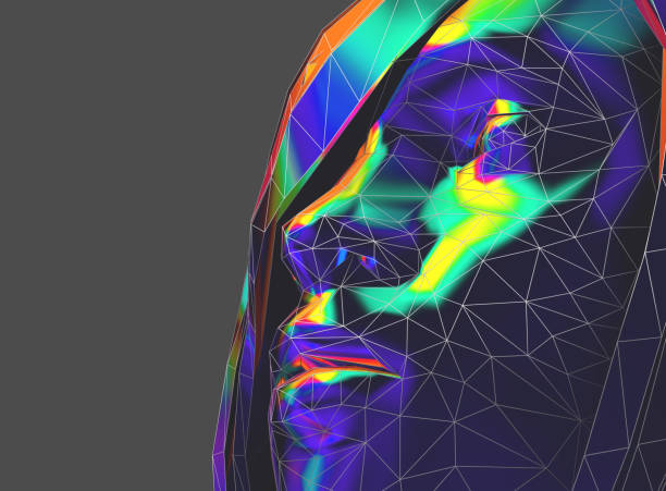 istock female human face in side view in futuristic low poly style - 3d illustration 1161432377